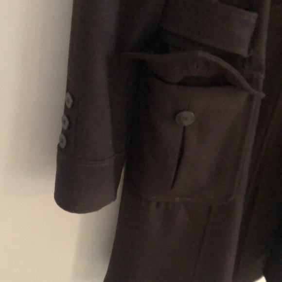 Tailored Chocolate Brown Wool/Cotton Trench Coat Size 10 Novelti Adorab… - Picture 4 of 14